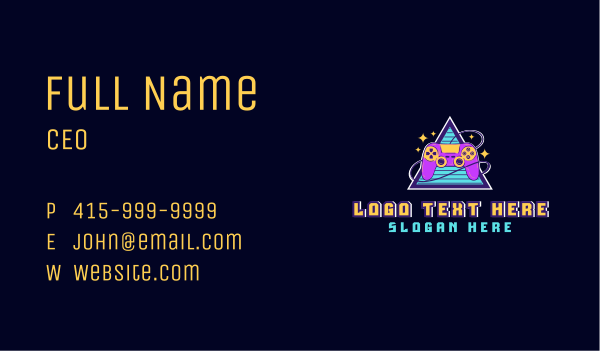 Retro Game Controller Business Card Design Image Preview