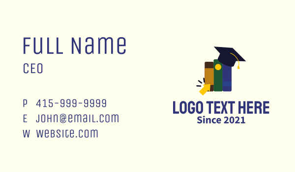 Online Learning Books Business Card Design