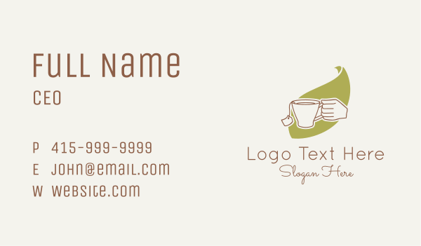 Matcha Leaf Line Business Card Design Image Preview