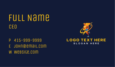 Athletic Lightning Runner Business Card Image Preview