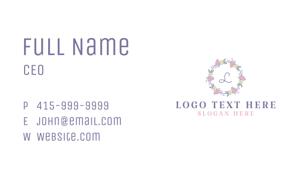 Flower Garland Lettermark Business Card Design Image Preview