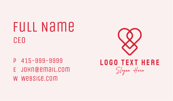 Romance Love Heart Business Card Design Image Preview