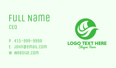 Green Organic Leaf Business Card