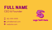 Graffiti Star Number 5 Business Card Image Preview