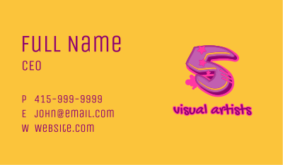 Graffiti Star Number 5 Business Card Image Preview