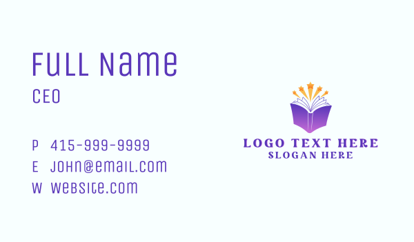 Creative Star Book Business Card Design Image Preview