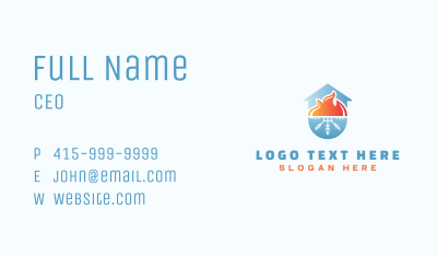 Heating & Cooling Home Business Card Image Preview