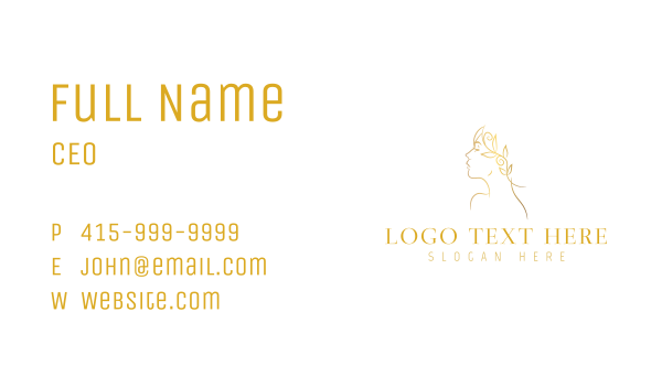 Elegant Gold Woman Business Card Design Image Preview