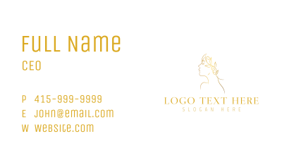 Elegant Gold Woman Business Card Image Preview