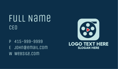 Video Cinema Reel Play App Business Card Image Preview