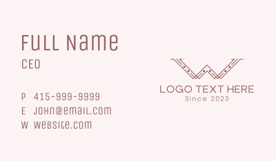 Interior Design Letter W Business Card Image Preview