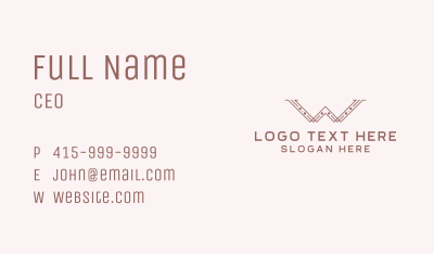 Interior Design Letter W Business Card Image Preview