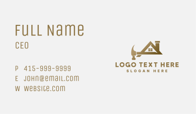 Home Construction Hammer Tool Business Card Image Preview