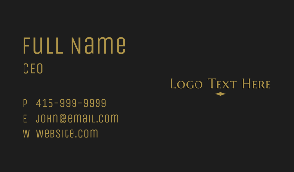 Deluxe Elegant Wordmark Business Card Design Image Preview