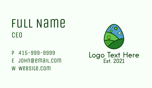 Nature Park Egg Business Card Design Image Preview