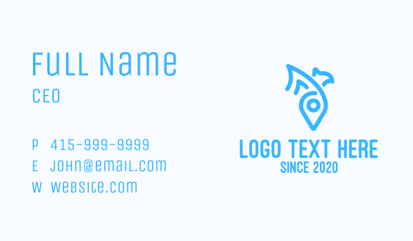 Blue Bird Location Pin Business Card Design Image Preview