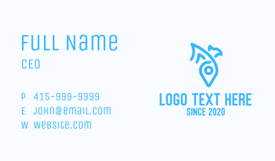 Blue Bird Location Pin Business Card Image Preview