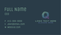 Modern Glitch Letter Q Business Card Image Preview