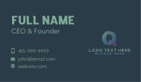 Modern Glitch Letter Q Business Card Image Preview