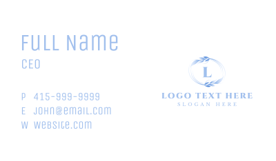 Stylish Brand Leaf Crest Business Card Image Preview