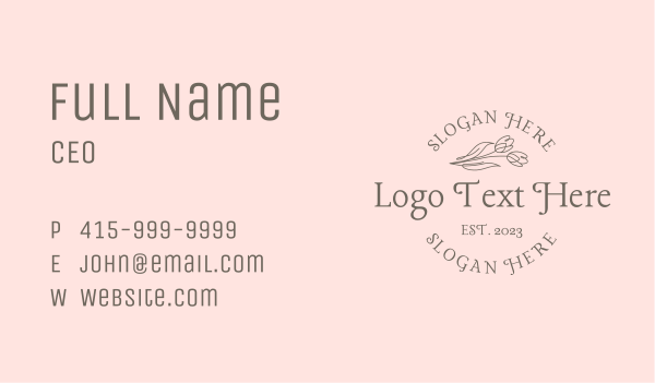 Elegant Flower Wordmark Business Card Design Image Preview