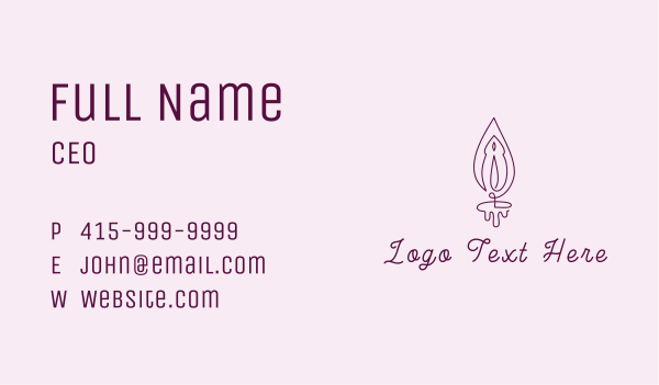 Violet Vulva Flame Business Card Design Image Preview