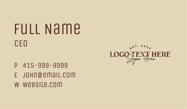 Rustic Brand Wordmark Business Card Design Image Preview