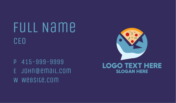 Seafood Shark Pizza Business Card Design Image Preview