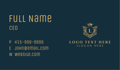 Elegant Luxury Crown Lettermark Business Card Image Preview
