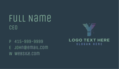 Modern Glitch Letter Y Business Card Image Preview