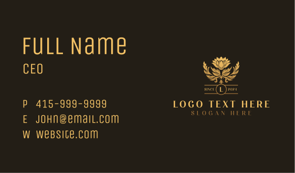 Lotus Flower Boutique Business Card Design Image Preview