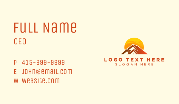 Sun Roofing Property Business Card Design Image Preview