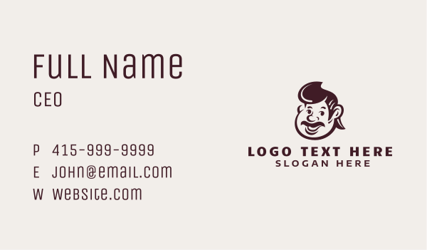 Retro Mustache Man Character Business Card Design Image Preview