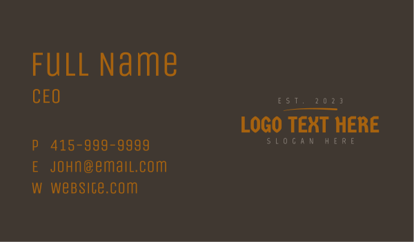 Gothic Urban Wordmark Business Card Design Image Preview