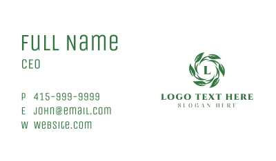 Natural Leaves Letter Business Card Image Preview