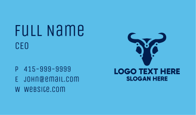 Digital Blue Bull Business Card Image Preview