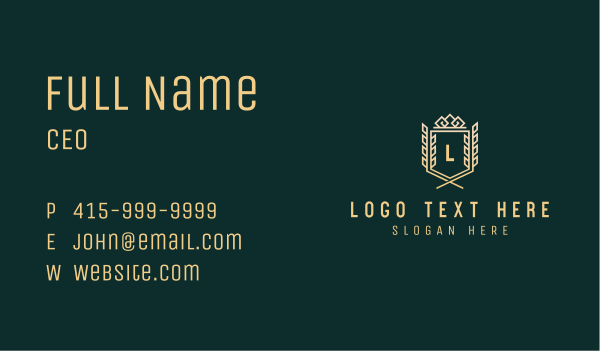 Golden Luxury Crown Crest Letter Business Card Design Image Preview