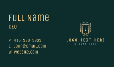 Golden Luxury Crown Crest Letter Business Card Image Preview