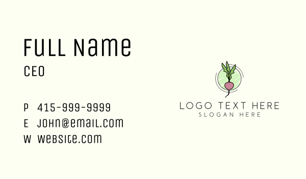 Natural Radish Farming Business Card Design Image Preview