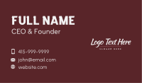 Retro Fashion Brand Wordmark Business Card Image Preview