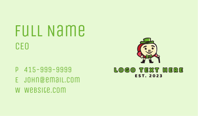 Apple Gentleman Mascot Business Card Image Preview