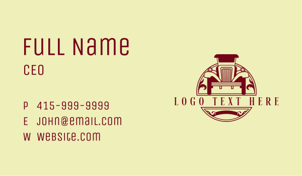 Retro Car Vehicle Business Card Design Image Preview