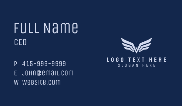 White Wings Business Business Card Design Image Preview