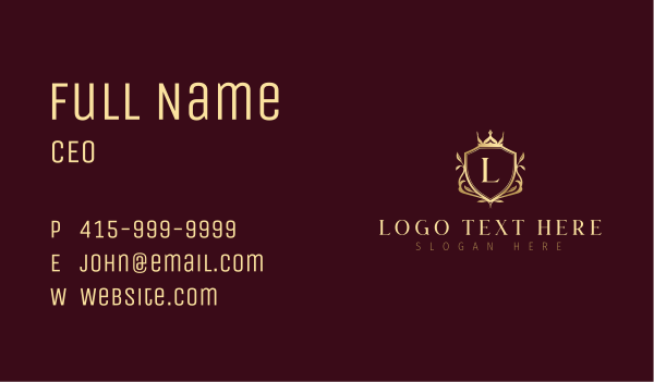 Crown Regal Shield Business Card Design Image Preview