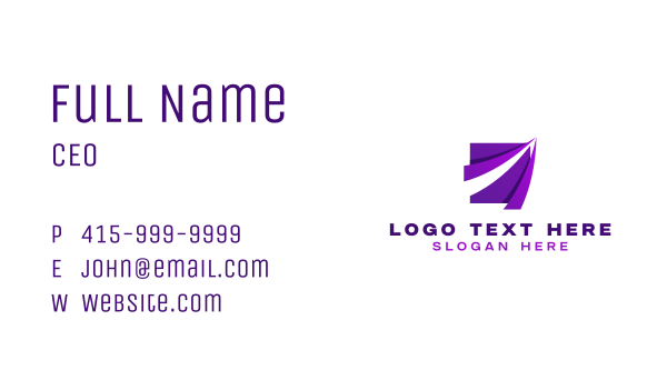 Violet Abstract Company Business Card Design Image Preview