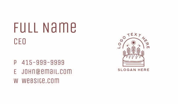 Wheat Bread Cafe Business Card Design Image Preview