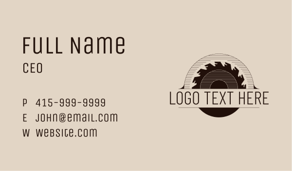 Vintage Carpentry Saw Business Card Design Image Preview