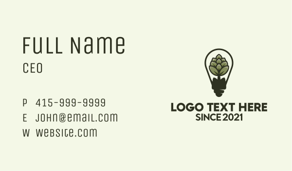 Beer Hops Light Bulb  Business Card Design Image Preview