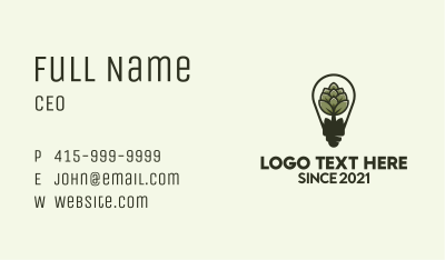 Beer Hops Light Bulb  Business Card Image Preview