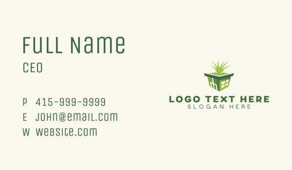 Greenhouse Grass Landscaping Business Card Design Image Preview